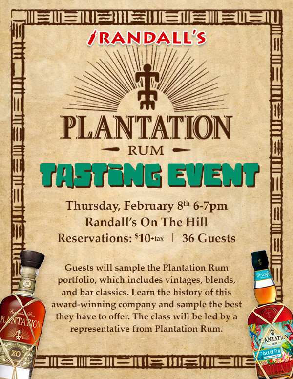 Plantation Rum Tasting Event Randall's