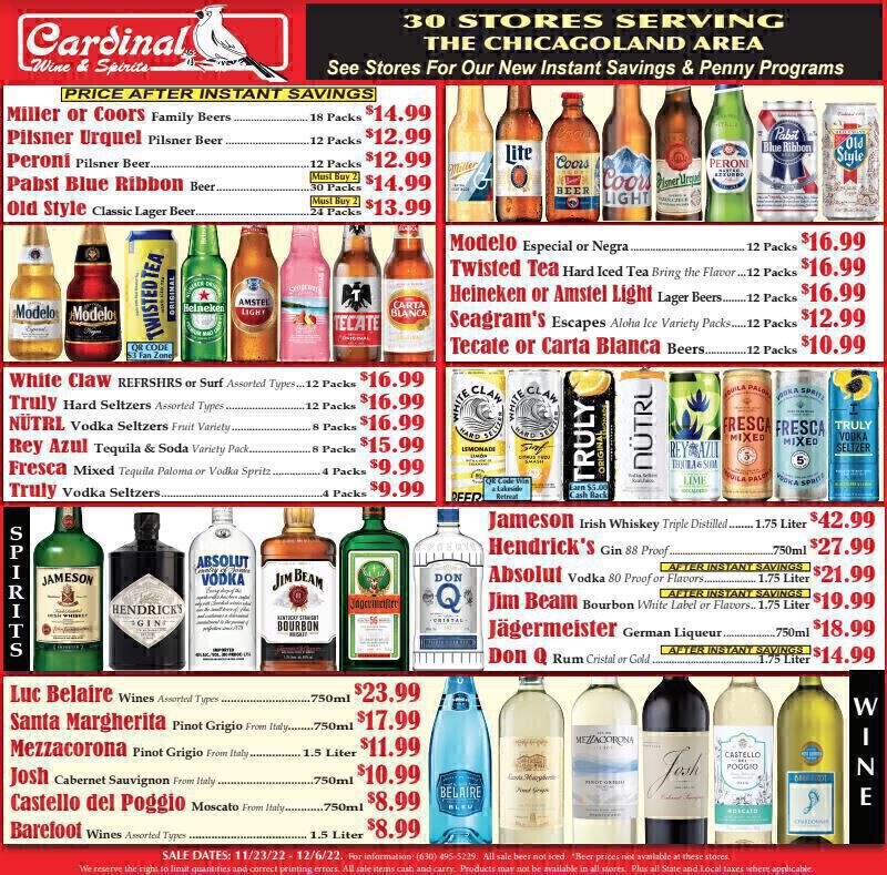 Weekly Ad Cardinal Wine and Spirits, Lombard, IL, Lombard, IL