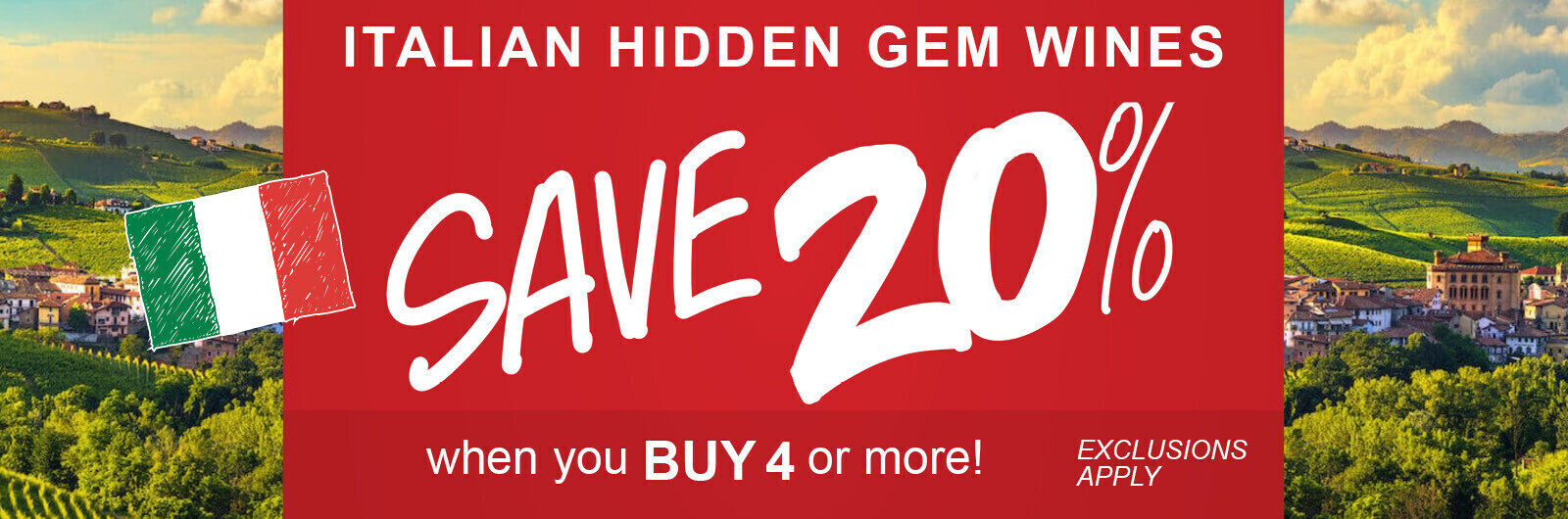 Save 20 when you Buy 4 Italy Stew Leonard's Wines and Spirits