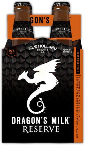 New Holland Dragon S Milk Reserve Bourbon Barrel Aged Stout With Peanut Butter Cocoa Nibs 4 Pack Crazy Naz Wine Spirits