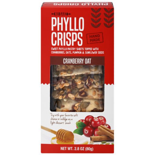 Nu Bake Phyllo Crisps Cranberry Oat 2.8oz