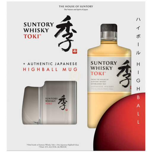 Suntory Toki Japanese Whisky Gift Set with Highball Glass New Hyde