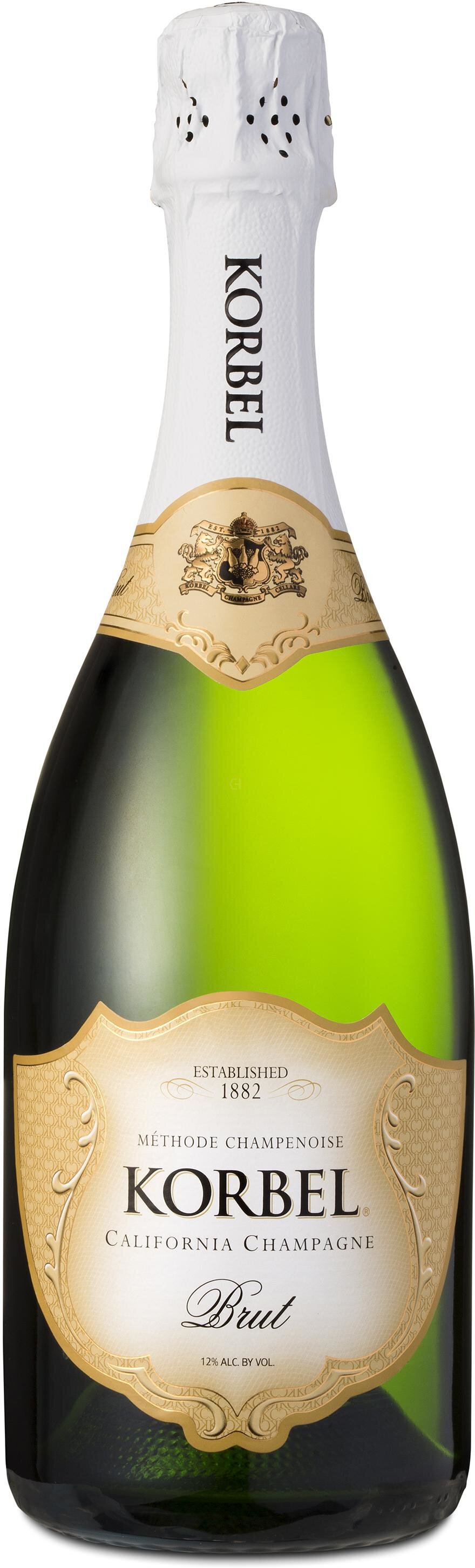 Korbel Brut Oak Liquor Cabinet