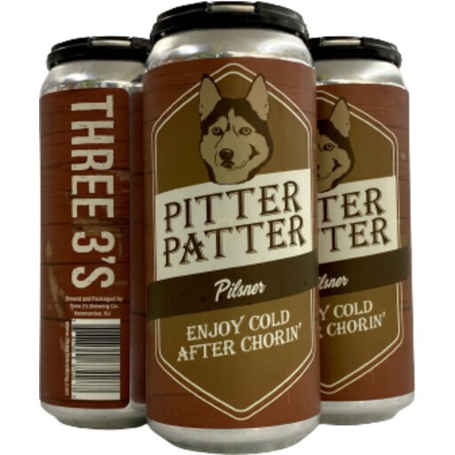 Three 3's Pitter Patter Pilsner 16oz Cans 16OZ Shop Wine, Beer