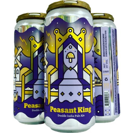Burlington Peasant King Ne Hazy Double IPA 16oz Cans 16OZ Kappy's