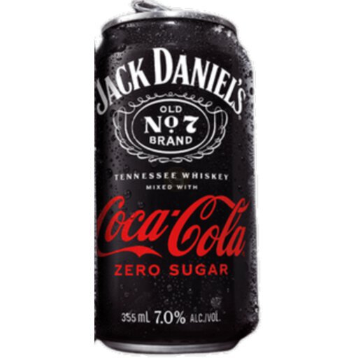 Jack Daniel's Tennessee Whiskey Mixed With Coca Cola Zero Sugar Premium